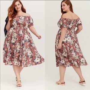 NWT Torrid Off the shoulder dress - Pink Floral